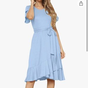 Sky blue midi dress